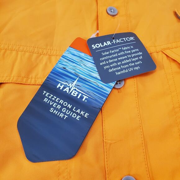 Habit Outdoor Shirt Men's Fishing Casual Long Sleeve Button Down Mandarin Solar - Picture 3 of 13